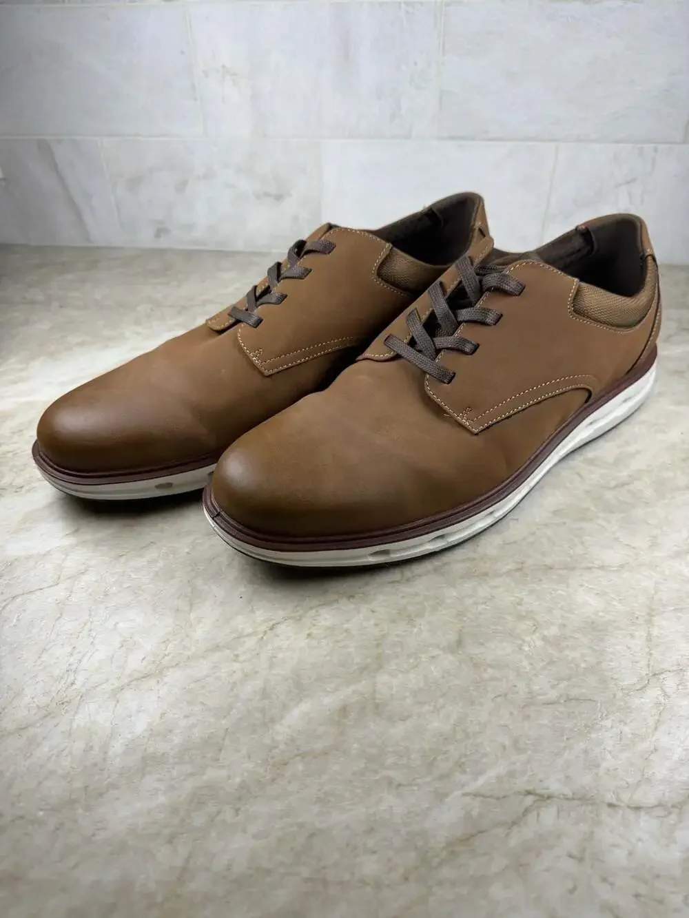 Lands’ End Men’s Sport Oxford Tan Brown Comfort Casual Shoes Size 13 CE20189MT
